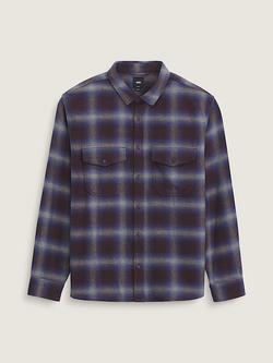 Vans HOMMES BIXBY PLAID FLANNEL LS SHIRT DARK PORT/PEWTER HEATHER GREY