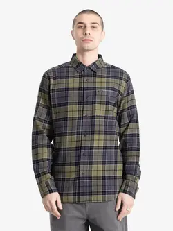 Volcom MEN'S CADEN PLAID LS SHIRT DARK OLIVE
