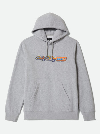 Brixton MEN'S FLAMES HOODIE GUNMETAL HEATHER