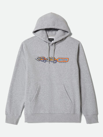 Brixton MEN'S FLAMES HOODIE GUNMETAL HEATHER