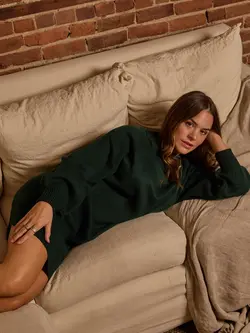 NANA THE BRAND FEMMES NATHALIE SWEATER DRESS FOREST GREEN