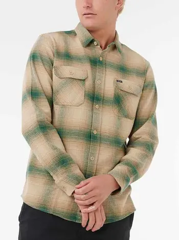 RIP CURL HOMMES CLASSIC SURF COUNT FLANNEL KHAKI ROCK