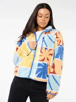 RIP CURL FEMMES AOTS TY WILLIAMS ZIP THROUGH POLAR FLEECE MULTI