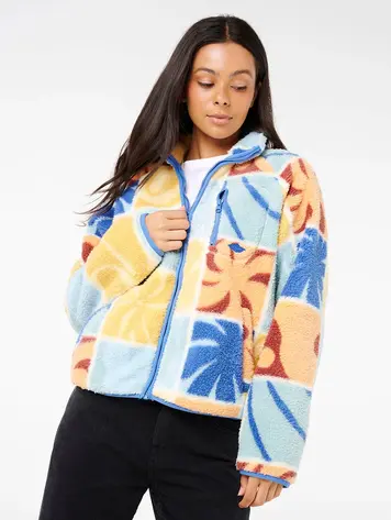 RIP CURL FEMMES AOTS TY WILLIAMS ZIP THROUGH POLAR FLEECE MULTI