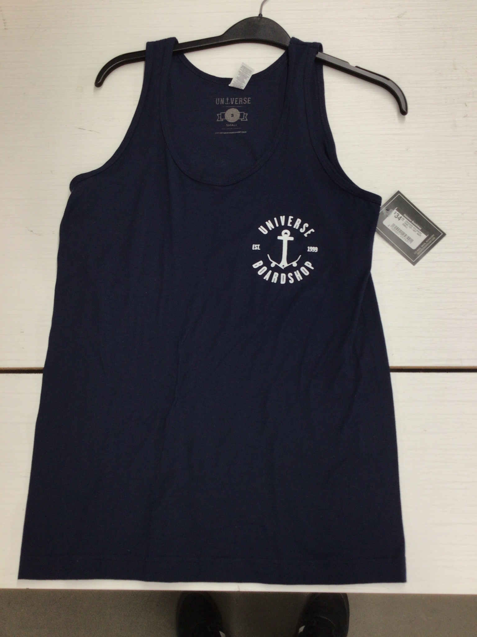 Universe Boardshop HOMMES ANCRE TANK TOP NAVY/WHITE