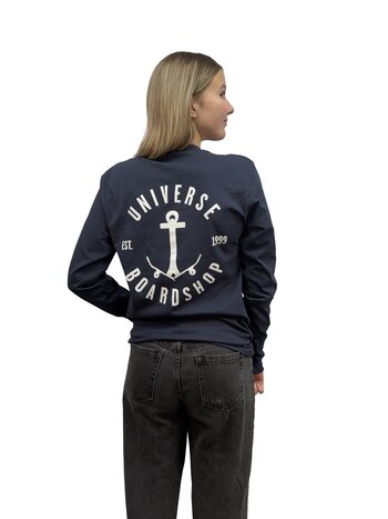 Universe Boardshop ANCRE L/S T-SHIRT NAVY/WHITE