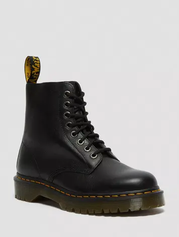 DR MARTENS BOTTES 1460 PASCAL BEX LEATHER LACE UP BLACK PISA
