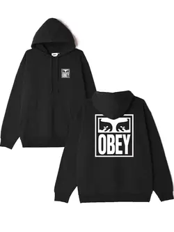 Obey MEN'S OBEY EYES ICON HOOD FLEECE BLACK