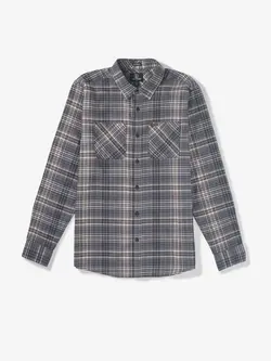 Volcom HOMMES NETASTONE FLANNEL LS SHIRT ASPHALT BLACK