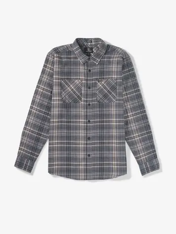 Volcom HOMMES NETASTONE FLANNEL LS SHIRT ASPHALT BLACK