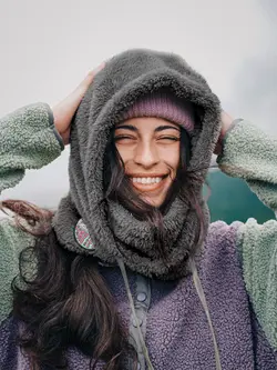 Notice the reckless WOMEN'S PRAY FOR POW GREY RIDER HOOD OVER THE HELMET