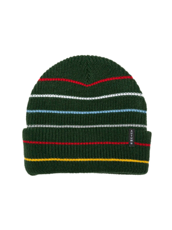AUTUMN MEN'S MULTI STRIPE BEANIE DARK GREEN
