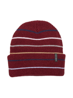 AUTUMN HOMMES MULTI STRIPE BEANIE BURGUNDY