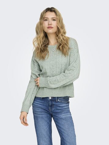 Only WOMEN'S ISA LIFE LS PULLOVER JADEITE/MELANGE HEART