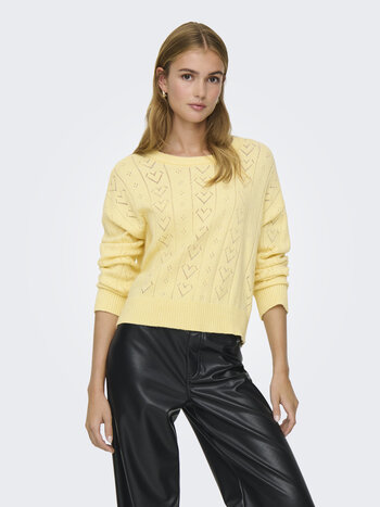 Only WOMEN'S ISA LIFE LS PULLOVER SUNLIGHT/MELANGE HEART