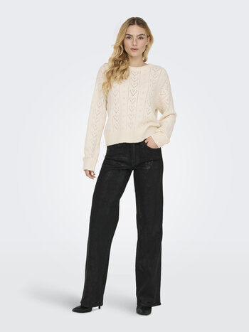 Only FEMMES ISA LIFE LS PULLOVER WHITECAP GRAY/MELANGE HEART