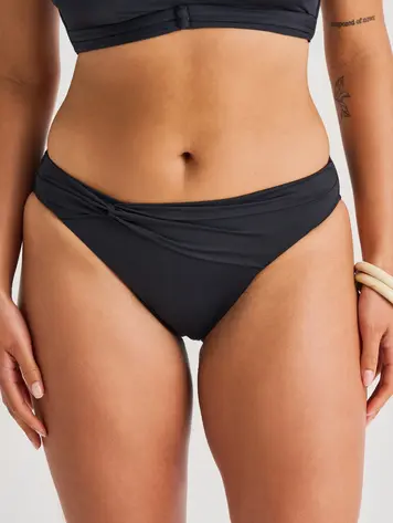 Everyday Sunday FEMMES CLASSIC BIKINI BOTTOM WITH FRONT TWIST BLACK