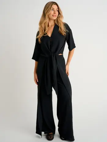 Everyday Sunday WOMEN'S WIDE-LEG COVER-UP PANTS BLACK