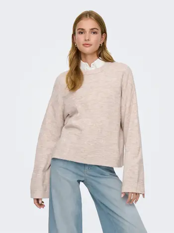 Only WOMEN'S SIMONI KNITTED PULLOVER PUMICE STONE