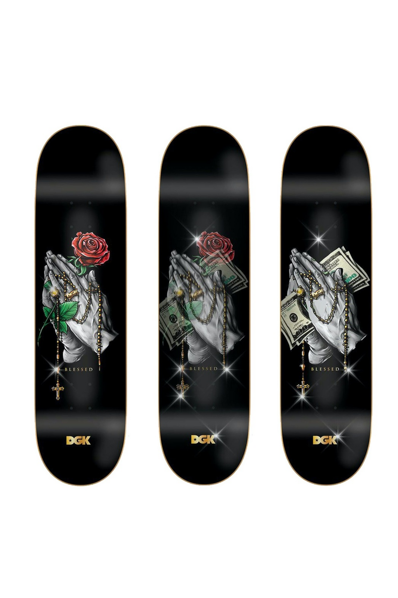 DGK ROSARY LENTICULAR SKATEBOARD DECK 8"