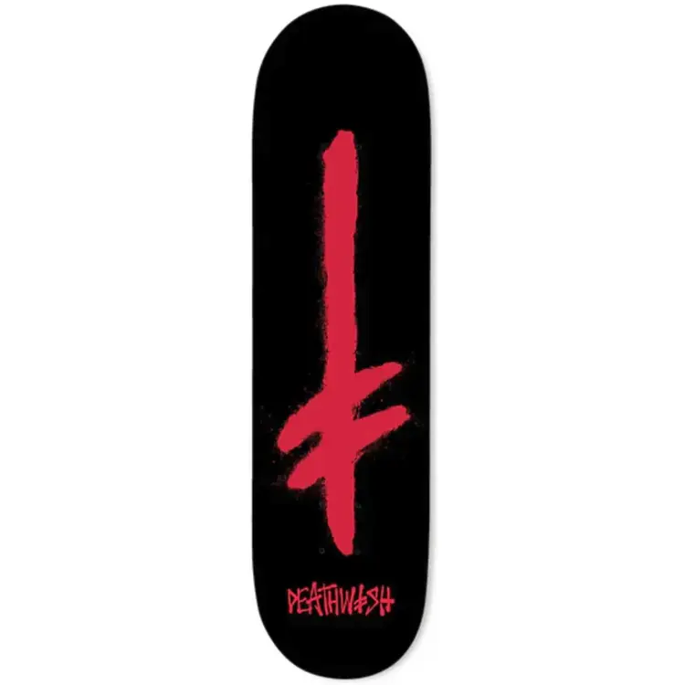 Deathwish Skateboards GANG SPRAY SKATEBOARD DECK BLACK/RED 8"