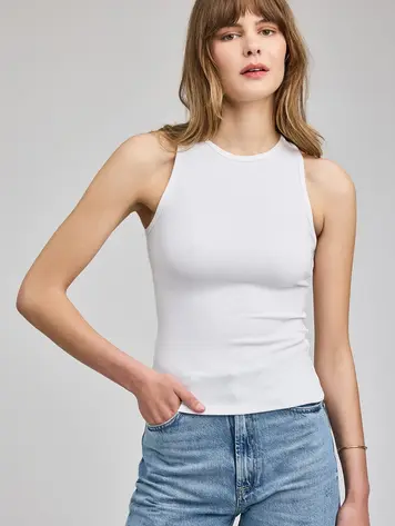 Gentle fawn WOMEN'S RONAN RIBBED TANK WHITE