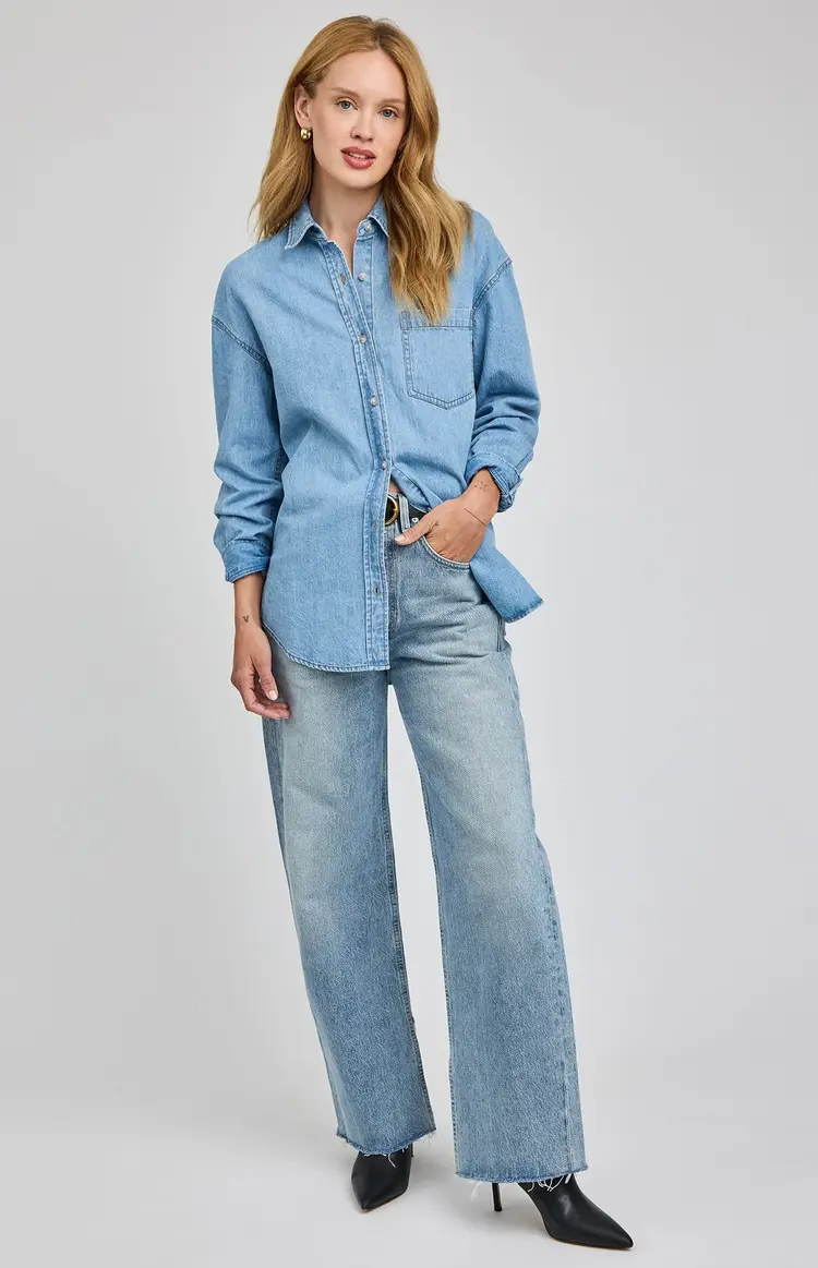 Gentle fawn FEMMES WHITNEY DENIM BUTTON DOWN SHIRT