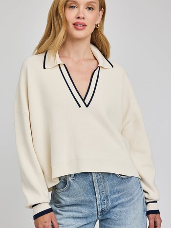Gentle fawn FEMMES TRISTAN V-NECK SWEATER CREAM