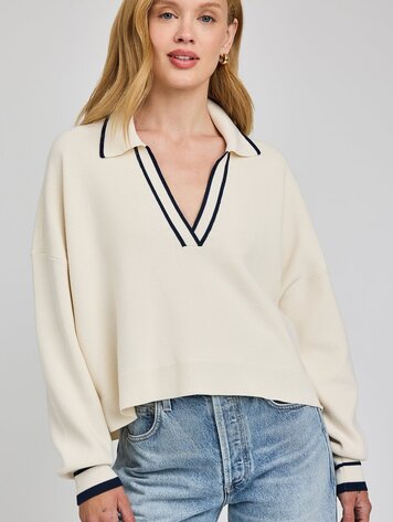 Gentle fawn FEMMES TRISTAN V-NECK SWEATER CREAM