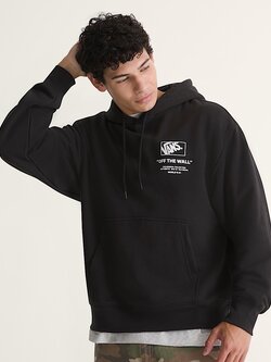 Vans MEN'S STACKED HI PULLOVER HOODIE BLACK/WHITE