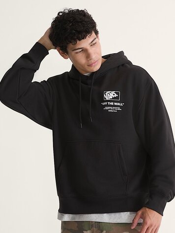 Vans MEN'S STACKED HI PULLOVER HOODIE BLACK/WHITE