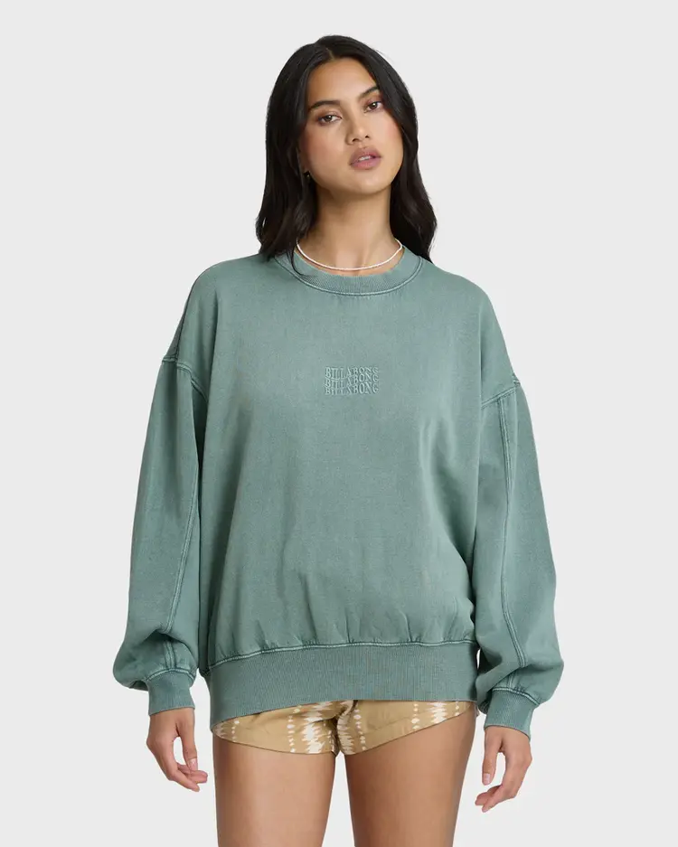 Billabong WOMEN'S BLEACHED OUT KENDAL CREWNECK SWEATSHIRT