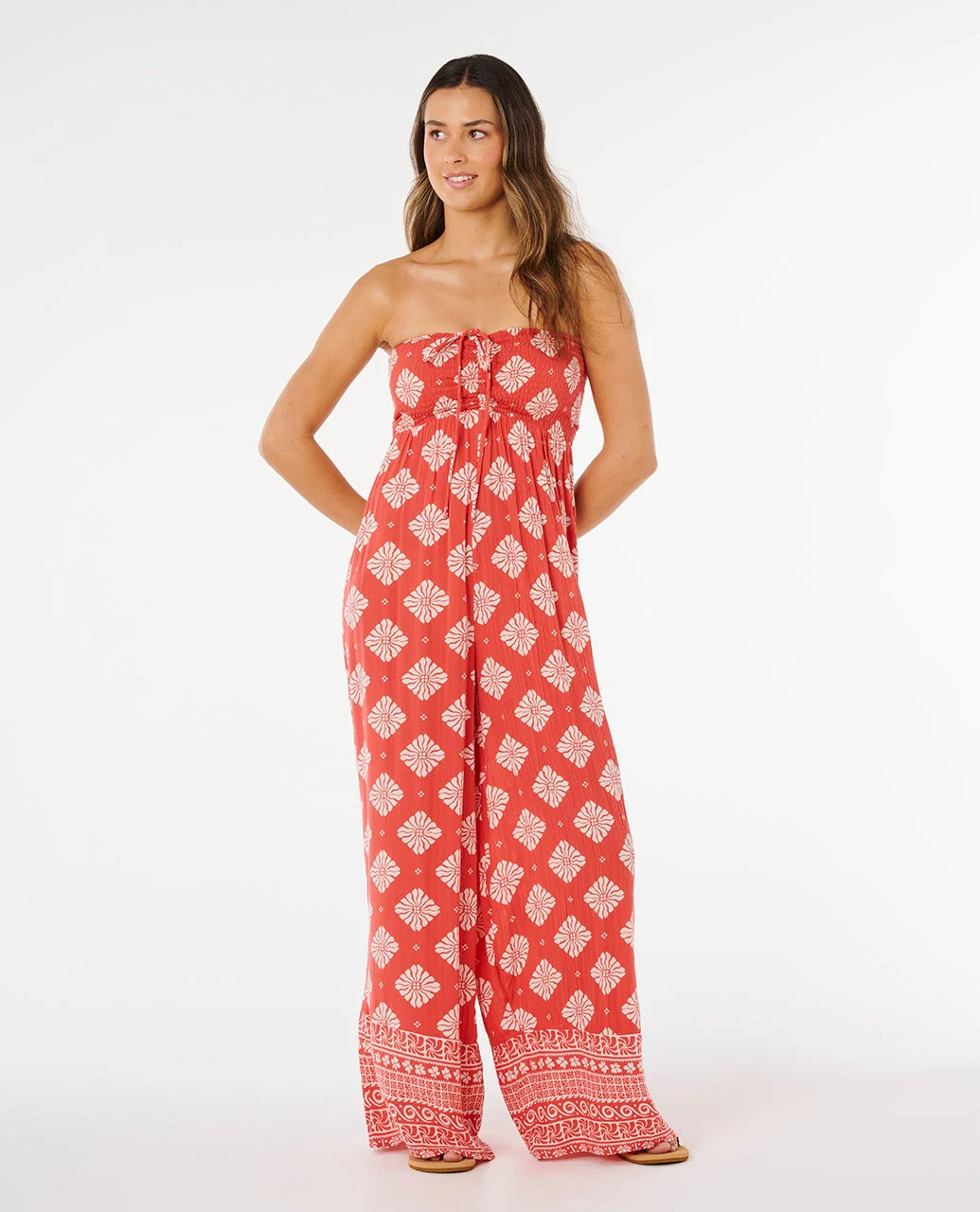 RIP CURL FEMMES VENTURA SHIRRED JUMPSUIT