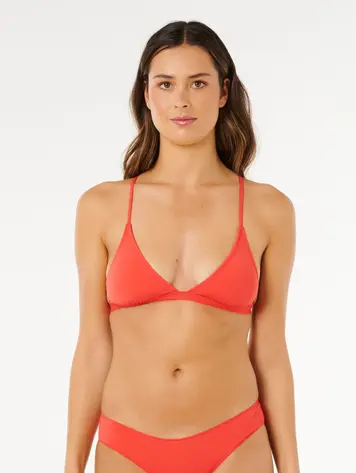 RIP CURL WOMEN'S CLASSIC SURF CROSSBACK BIKINI TOP RED