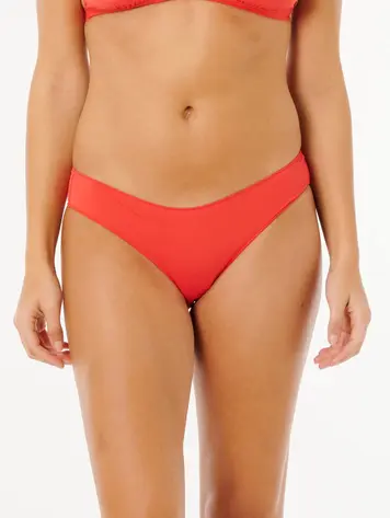RIP CURL WOMEN'S CLASSIC SURF CHEEKY COVERAGE BIKINI BOTTOMS RED