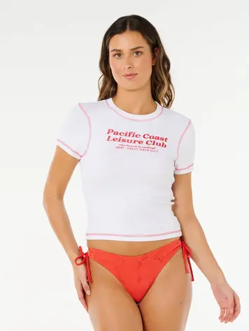 RIP CURL FEMMES PACIFIC COAST FITTED TEE OPTICAL WHITE