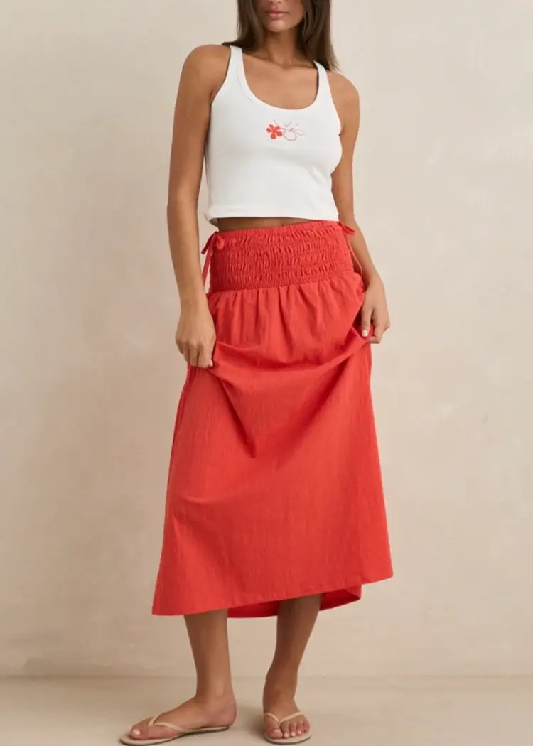 Rhythm WOMEN'S ALANA TIE SIDE MAXI SKIRT
