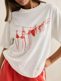 Rhythm WOMEN'S MELIA OVERSIZED T-SHIRT RED