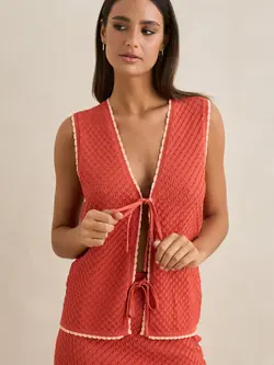 Rhythm WOMEN'S GIGI LONGLINE KNIT VEST RED