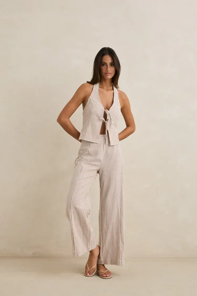 Rhythm WOMEN'S LOUISE TIE FRONT HALTER TOP
