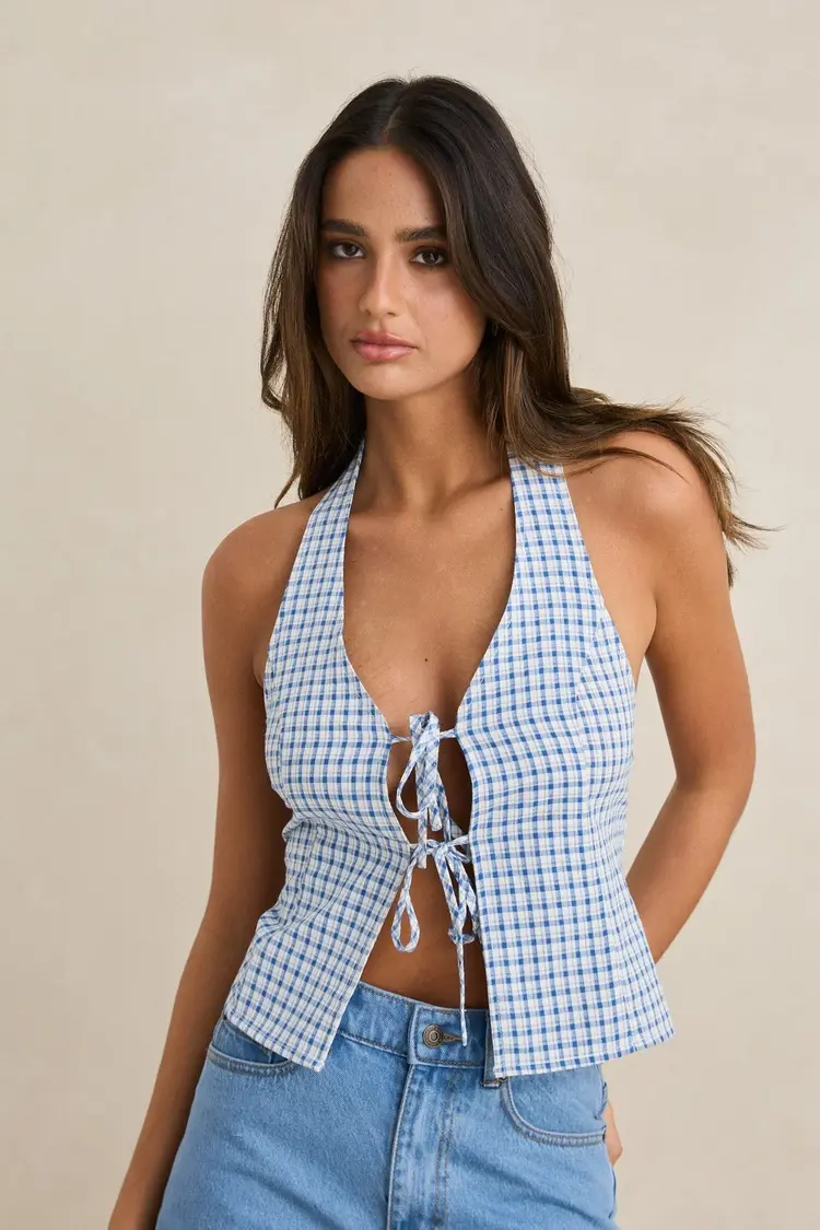 Rhythm FEMMES LOUISE TIE FRONT HALTER TOP