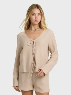 Billabong WOMEN'S MAYA LONG SLEEVE TOP OATMEAL