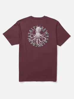 Salty crew MEN'S TENTACLES SS TEE BURGUNDY