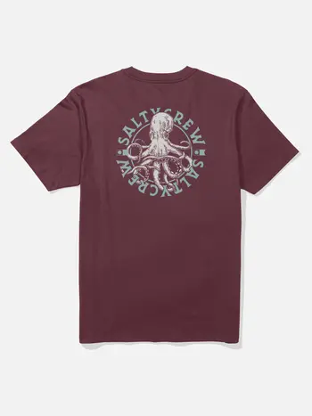 Salty crew HOMMES TENTACLES SS TEE BURGUNDY