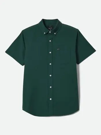 Brixton HOMMES SANFORD OXFORD SHORT SLEEVE SHIRT PRIMAL GREEN