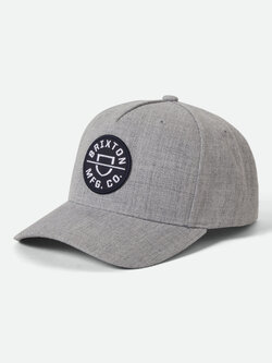 Brixton CREST NETPLUS SNAPBACK LIGHT HEATHER GREY/LIGHT HEATHER