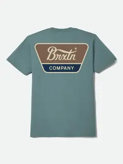 Brixton HOMMES LINWOOD T-SHIRT OCEAN/BREEZE/BROWN/DARK NAVY