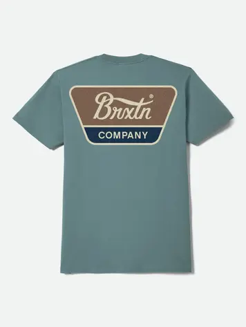 Brixton MEN'S LINWOOD T-SHIRT OCEAN/BREEZE/BROWN/DARK NAVY