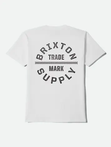 Brixton HOMMES OATH V SS T-SHIRT WHITE/BLACK/CHECKERED