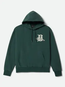 Brixton HOMMES PREDATOR RELAXED HOODIE PRIMAL GREEN WORN WASH